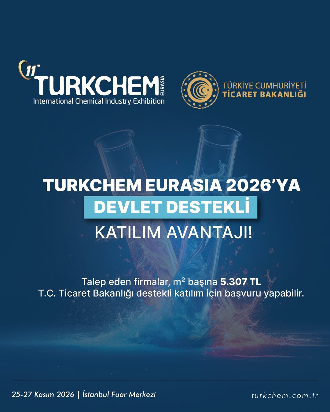 Unterstützung des Handelsministeriums für Turkchem Eurasia 2026